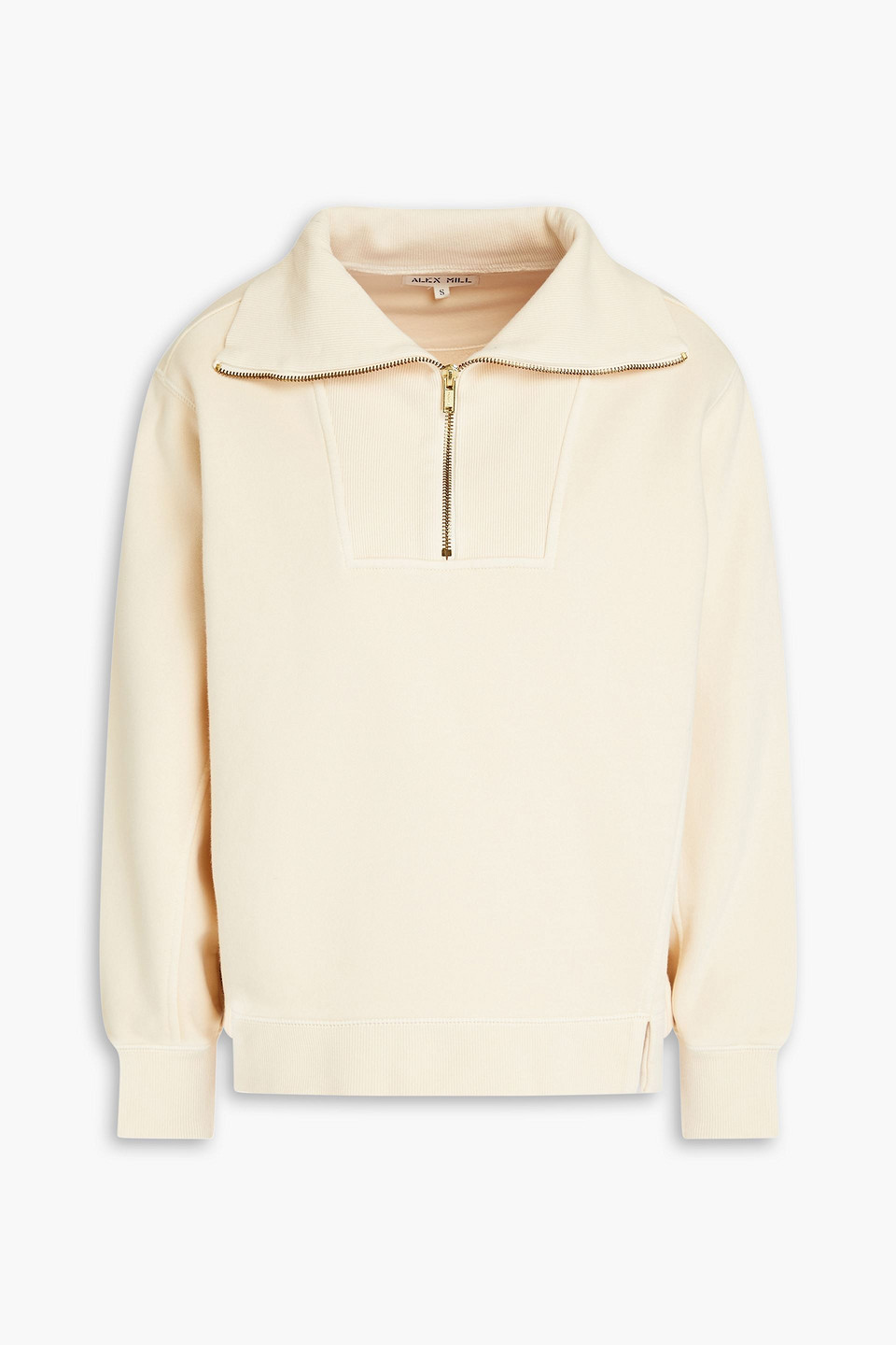 Alex Mill Crosby Cotton-fleece Half-zip Sweatshirt In Pink