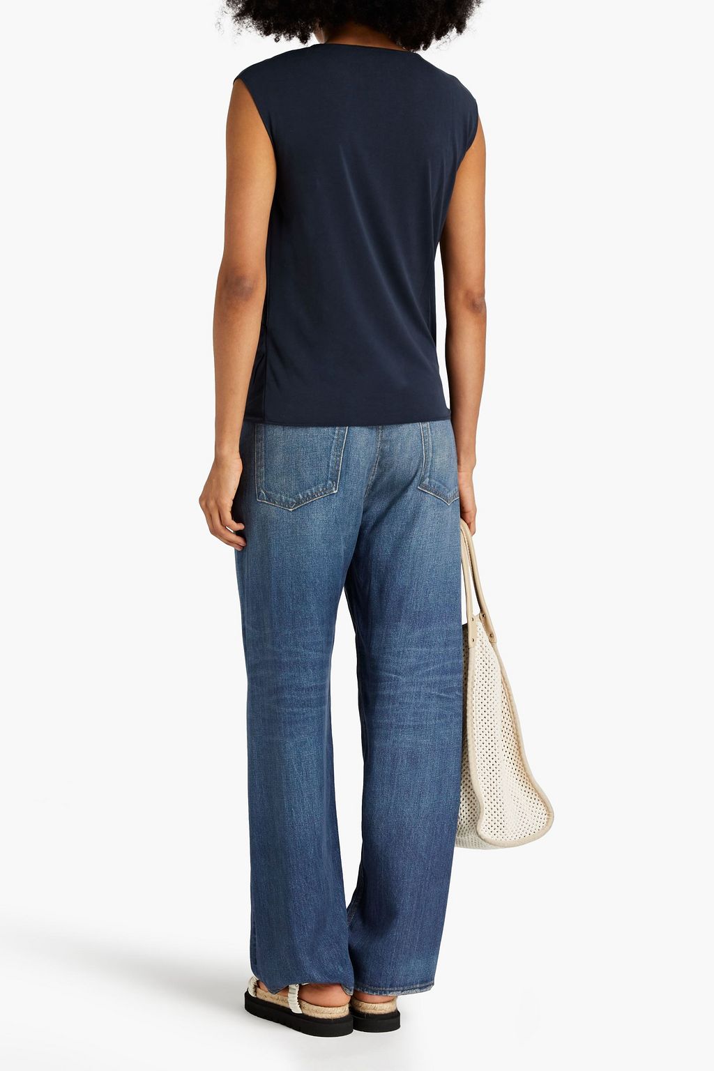 RAG & BONE توب «كريستي» بنمط ملتف من خليط الجيرسيه والمودال