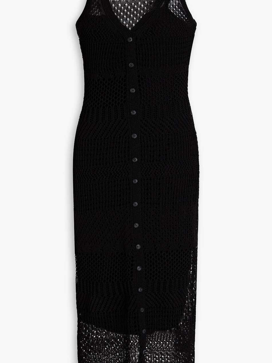 mae open-knit cotton-blend midi dress