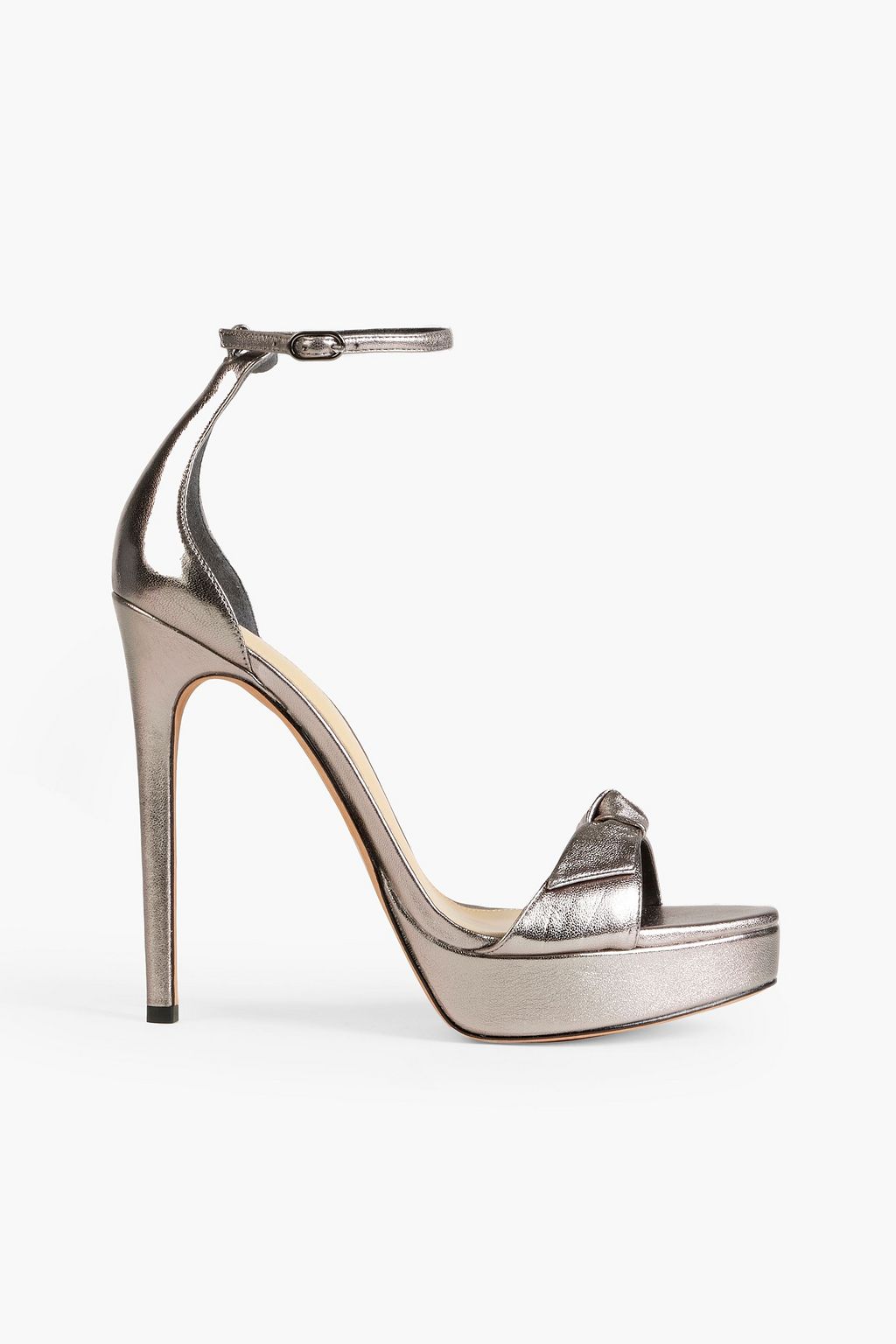 ALEXANDRE BIRMAN Clarita bow-embellished metallic leather platform sandals  | Sale up to 70% off | THE OUTNET