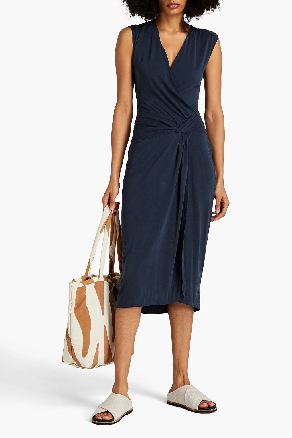 RAG & BONE Christy wrap-effect modal-blend jersey midi dress