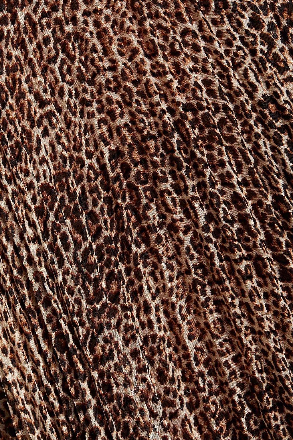 MIKAEL AGHAL Pleated leopard-print jacquard maxi dress