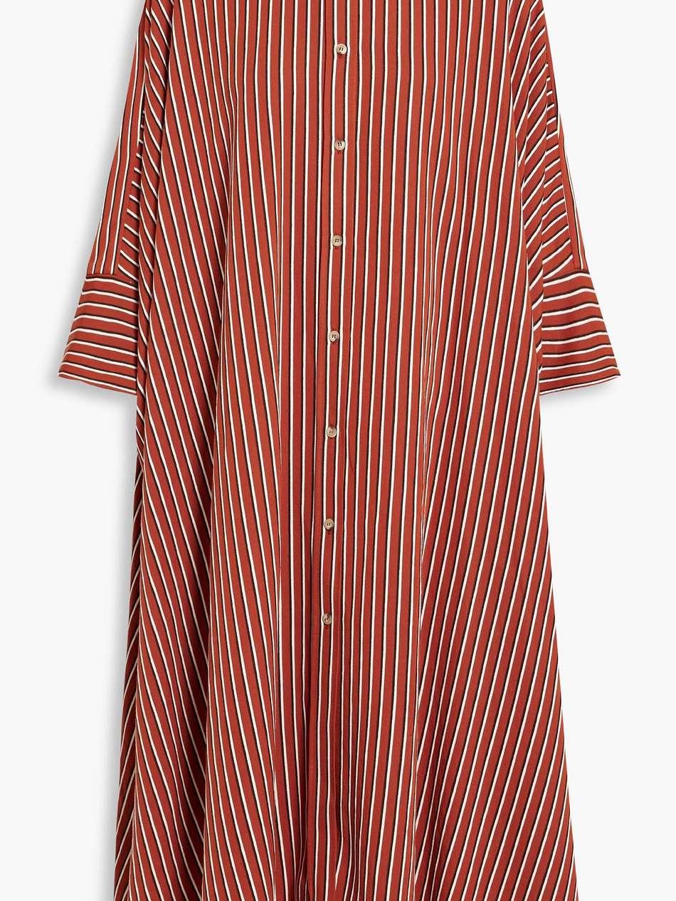 diana striped twill midi shirt dress