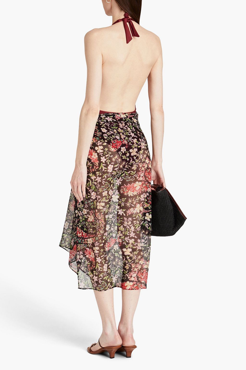 ETRO Floral-print silk-georgette pareo