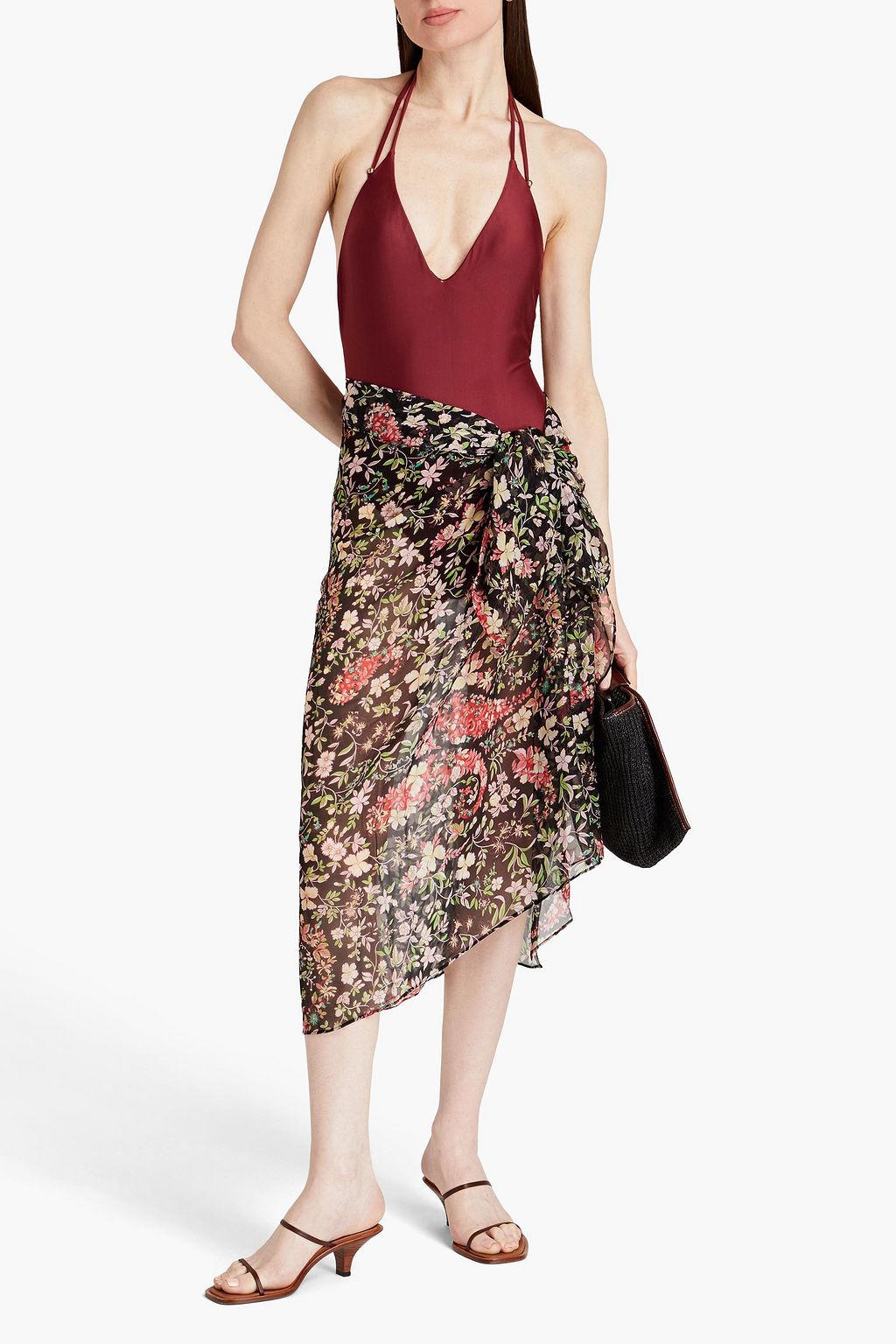 ETRO Floral-print silk-georgette pareo