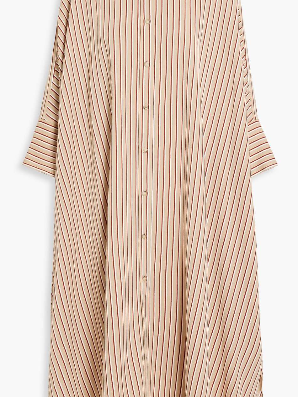 diana striped twill midi shirt dress