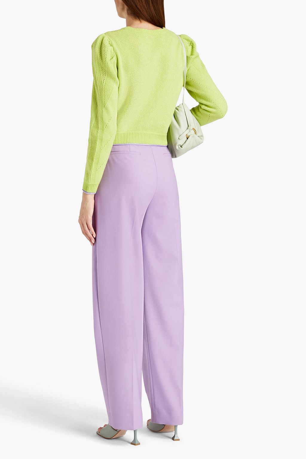 DIANE VON FURSTENBERG Timmy metallic pointelle-knit wool-blend cardigan