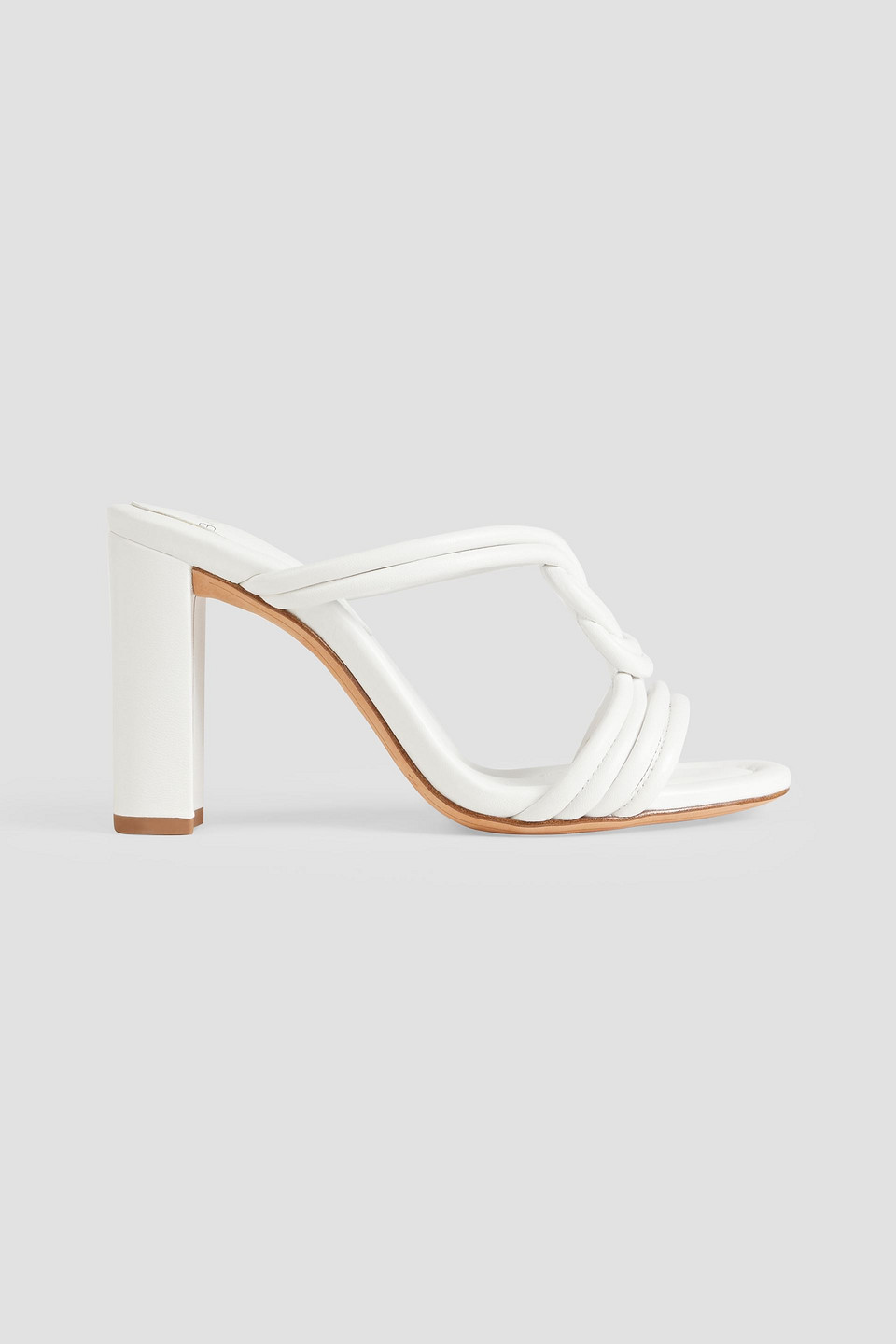 Alexandre Birman Vicky 90 Knotted Leather Mules In White