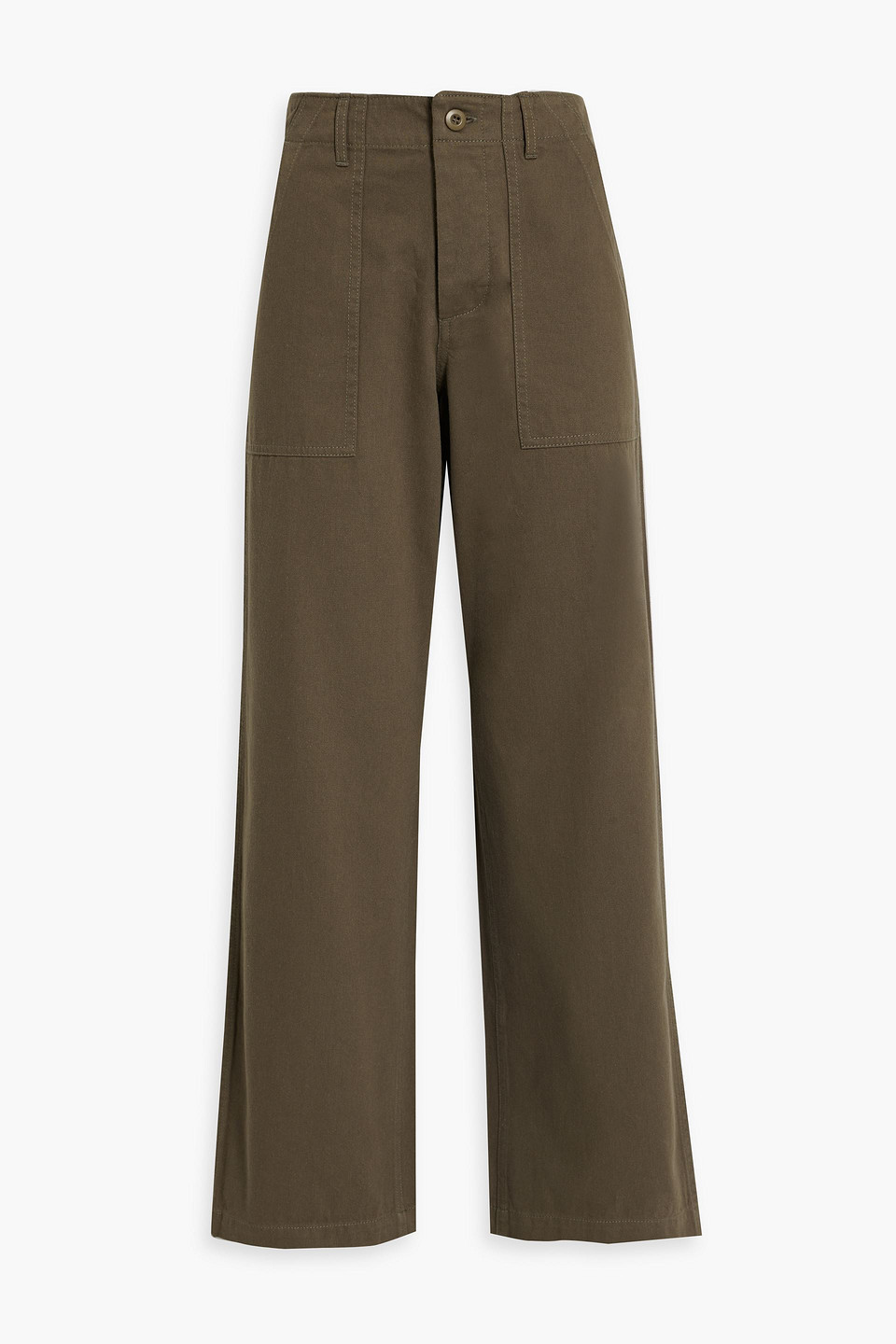 L.F. MARKEY Army cotton-twill wide-leg pants
