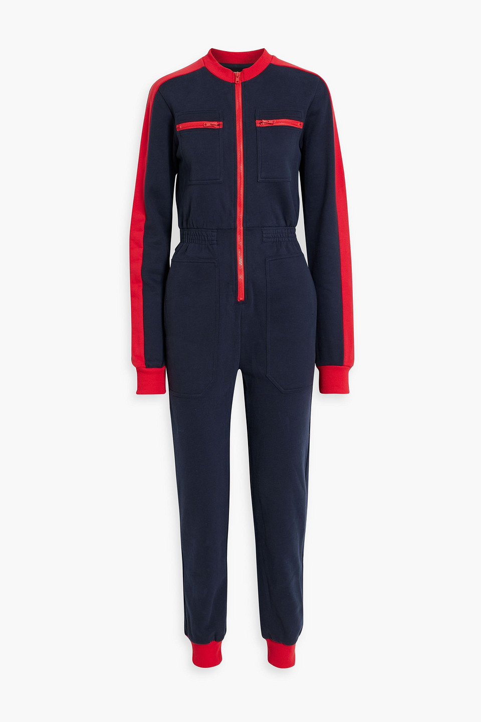 L.F. MARKEY Dom two-tone cotton-blend fleece jumpsuit