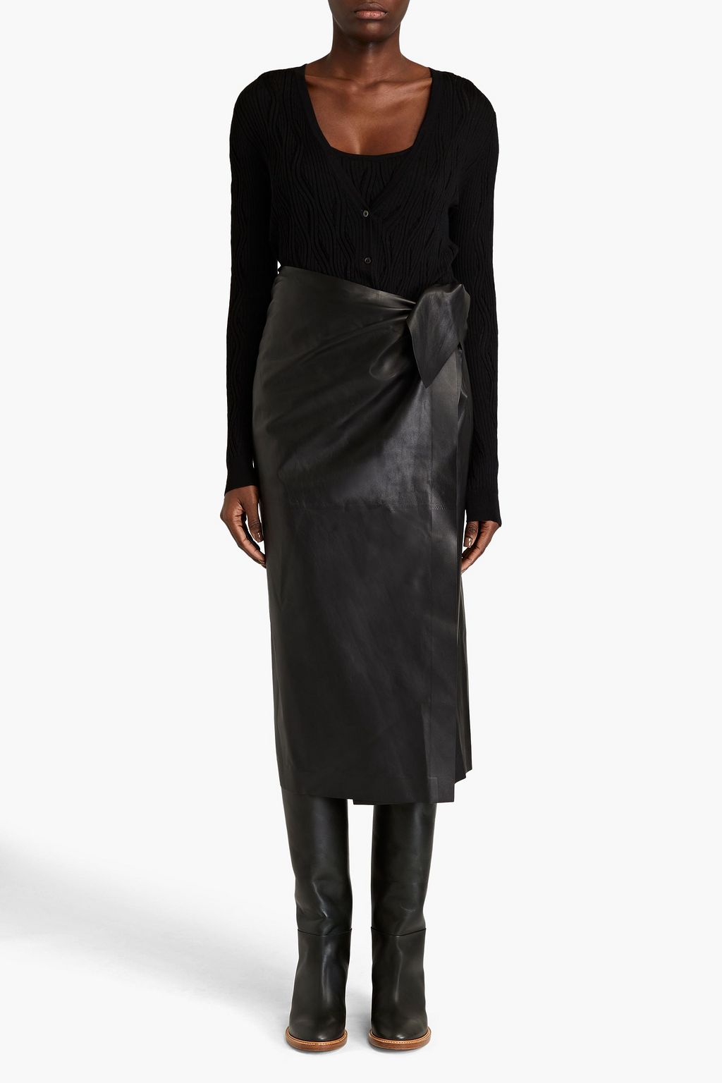 GABRIELA HEARST Charloux leather wrap skirt