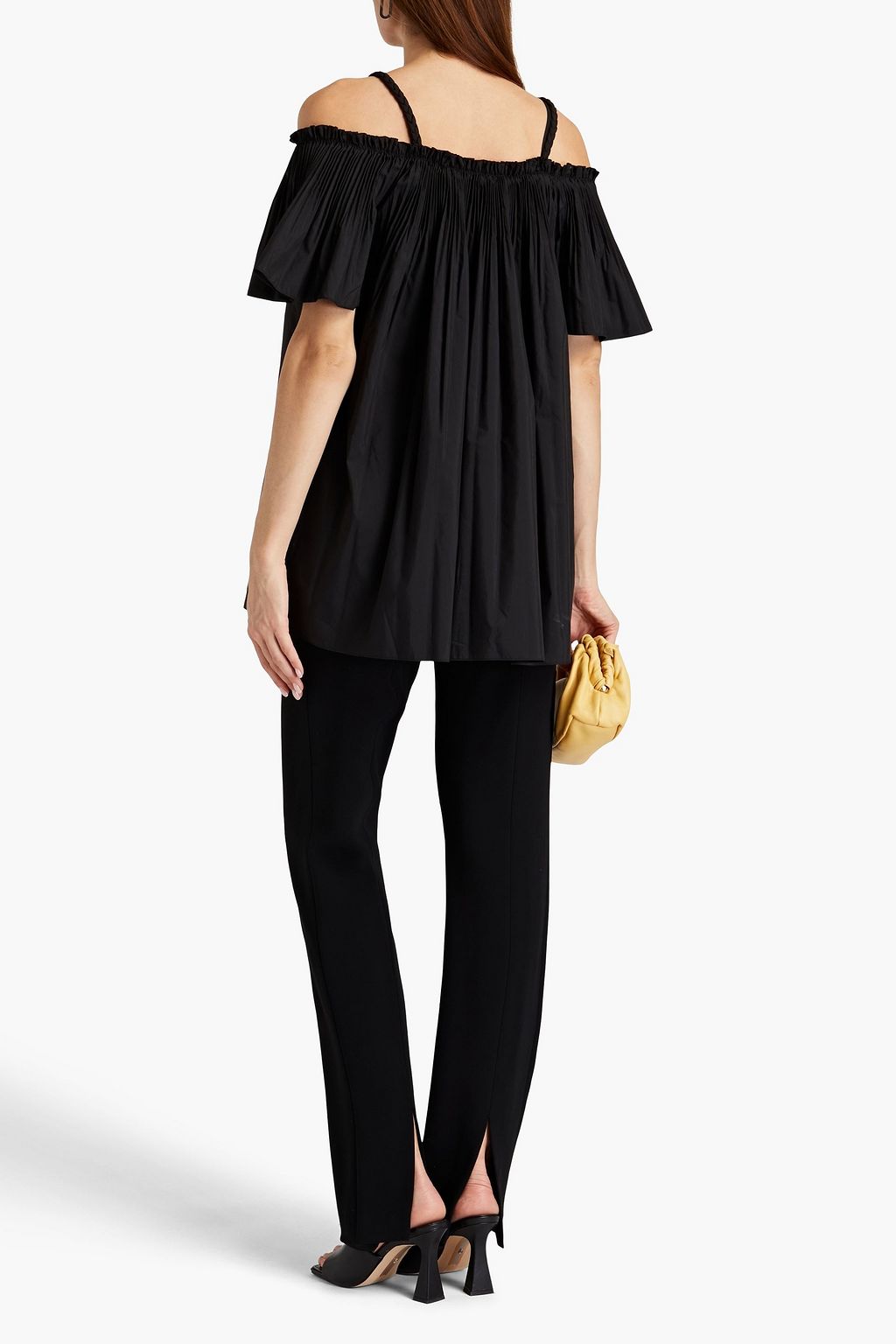 REDVALENTINO Oberteil aus einer Baumwollmischung mit Raffung und Cut-outs