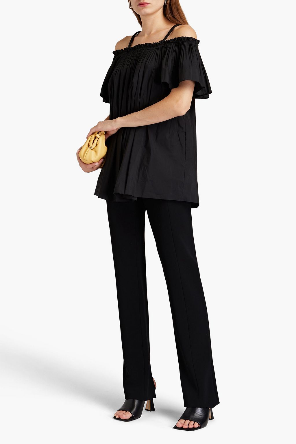 REDVALENTINO Oberteil aus einer Baumwollmischung mit Raffung und Cut-outs