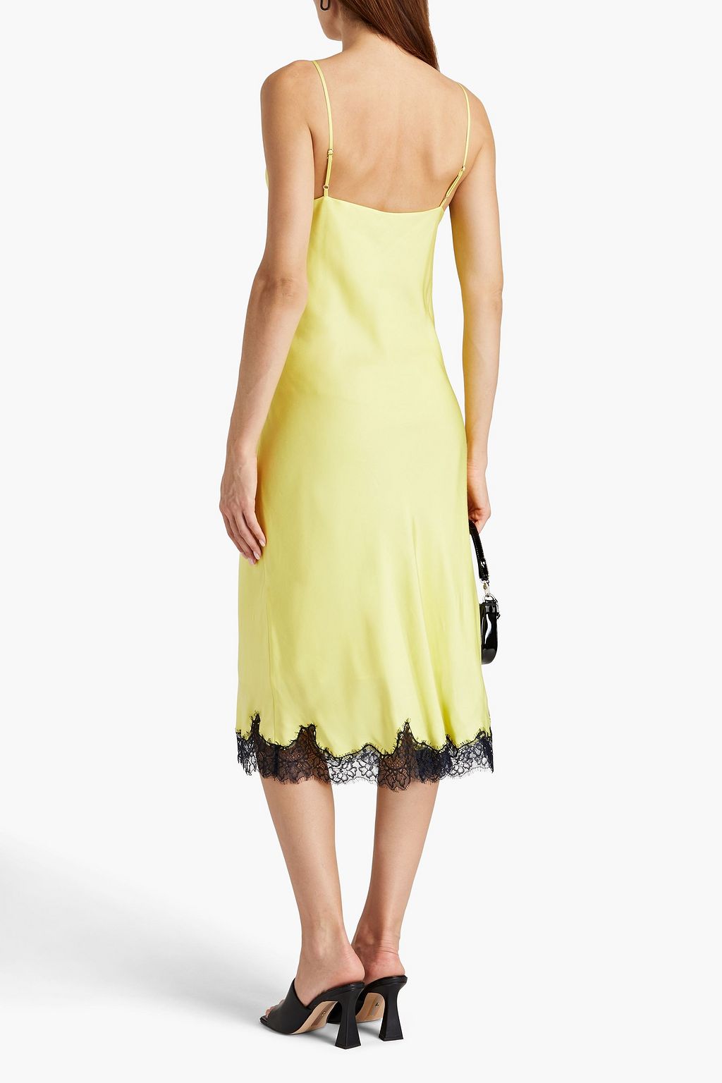 RAG & BONE Logan lace-trimmed silk-blend satin-twill midi slip dress