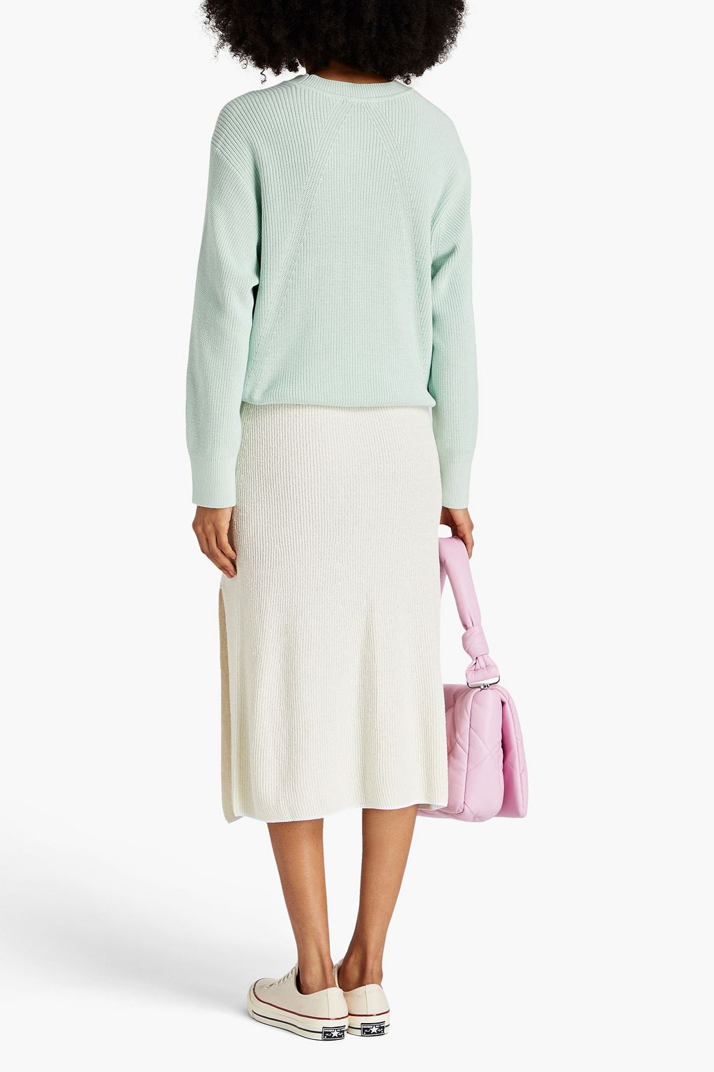 RAG & BONE Soleil ribbed cotton-blend midi skirt