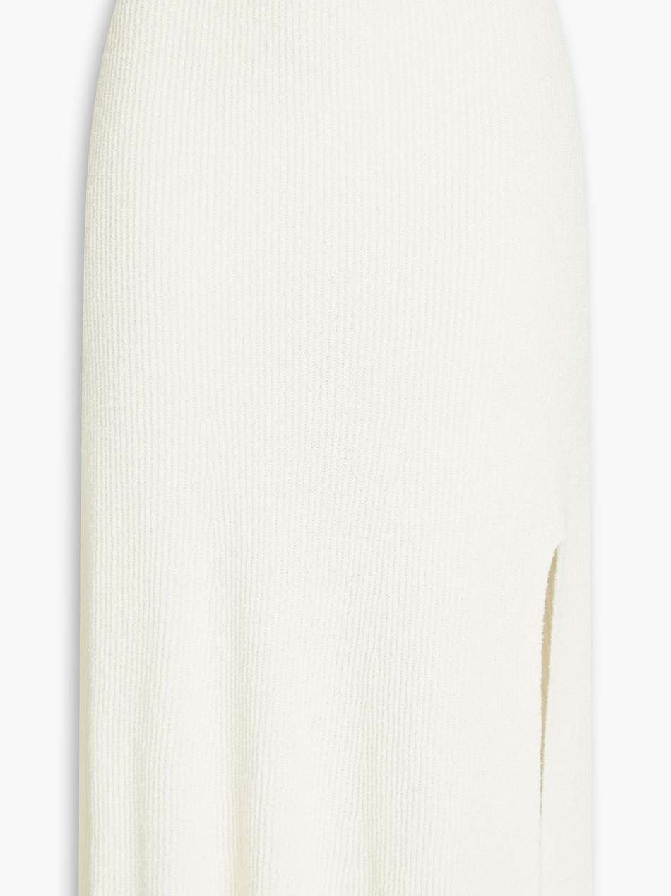 soleil ribbed cotton-blend midi skirt