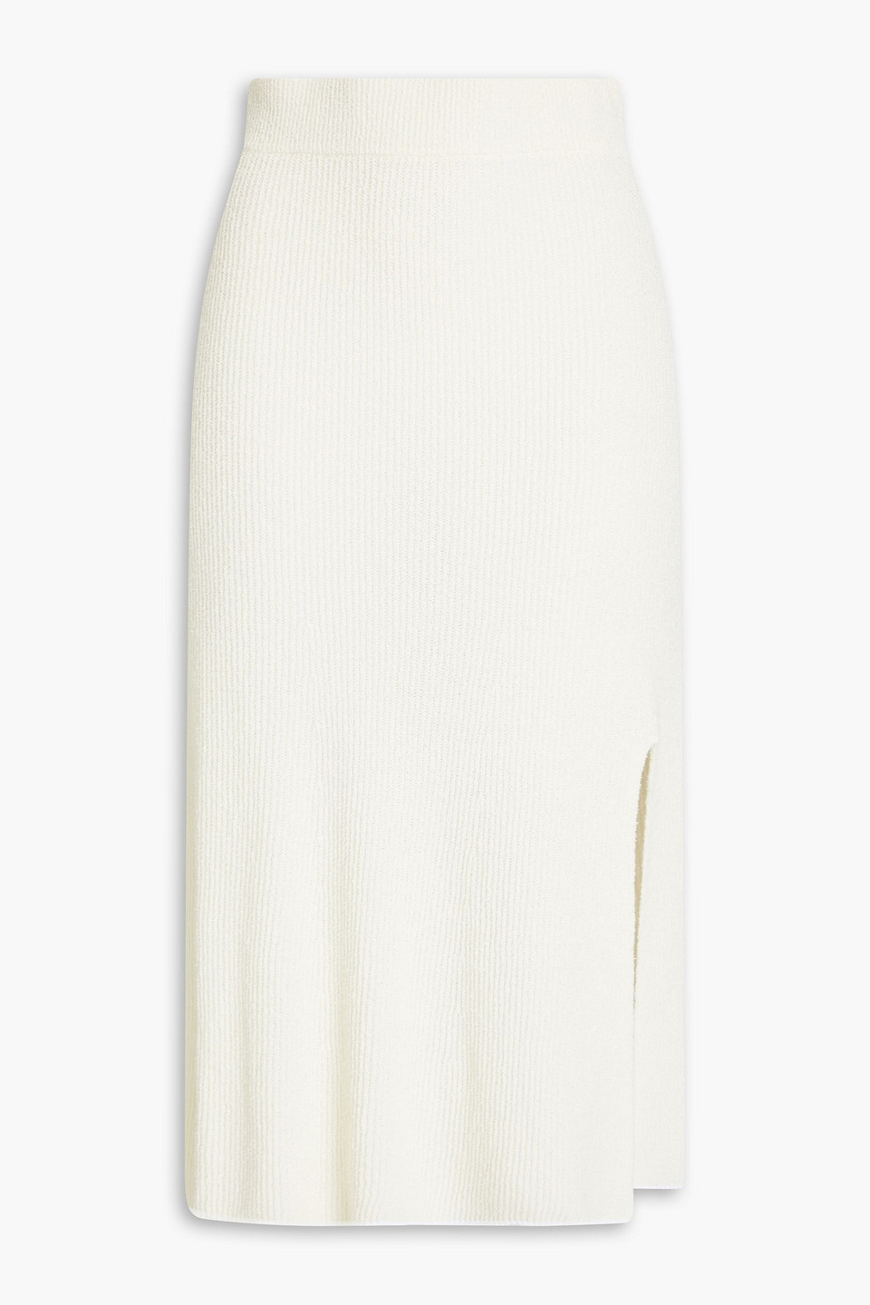 Rag & Bone Soleil Ribbed Cotton-blend Midi Skirt In Off-white