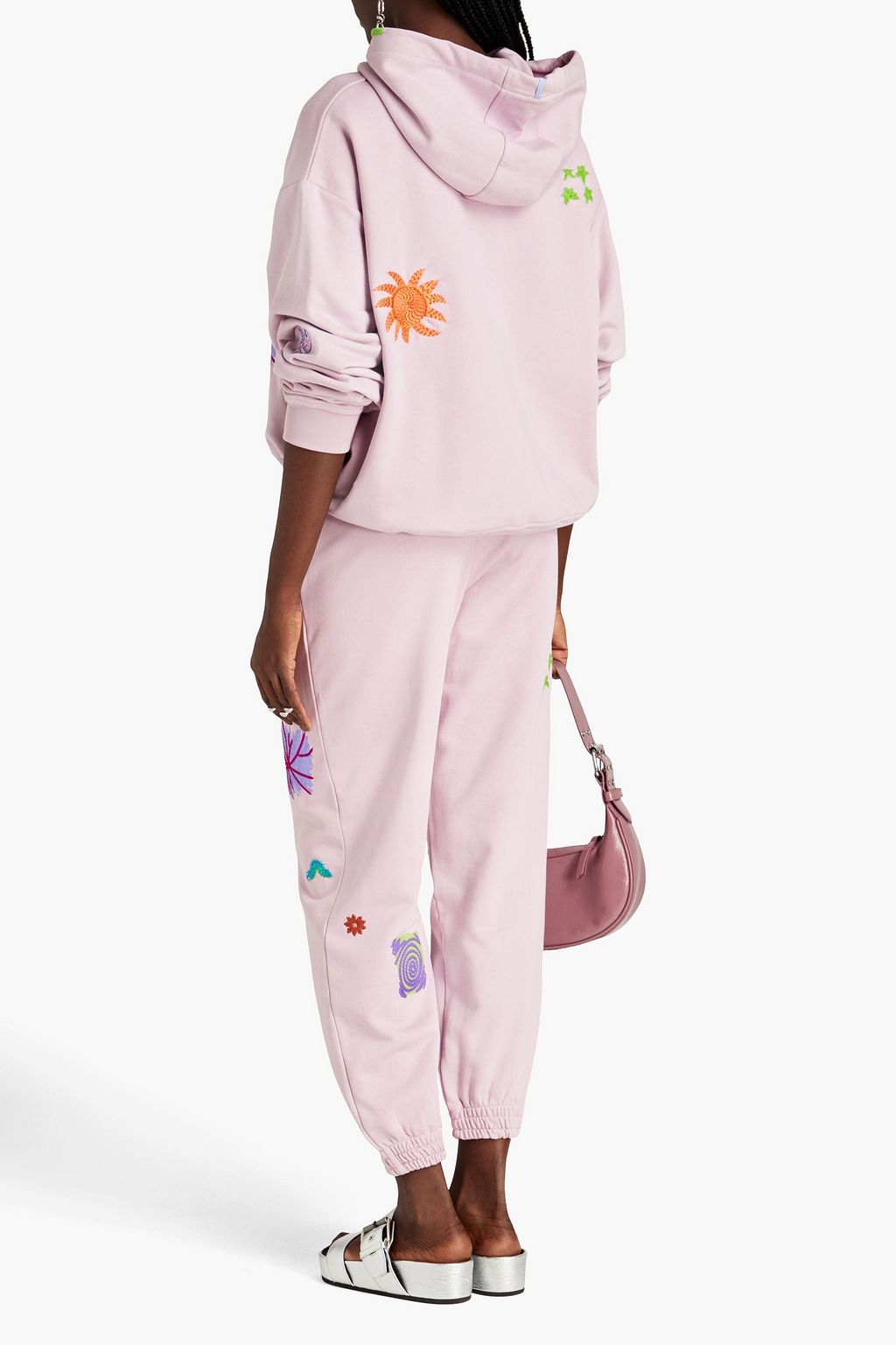 MCQ ALEXANDER MCQUEEN Embroidered printed French cotton-terry track pants
