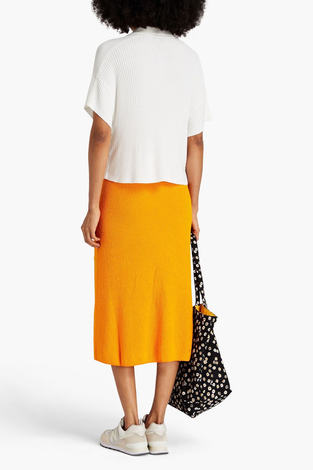RAG & BONE Soleil ribbed cotton-blend midi skirt
