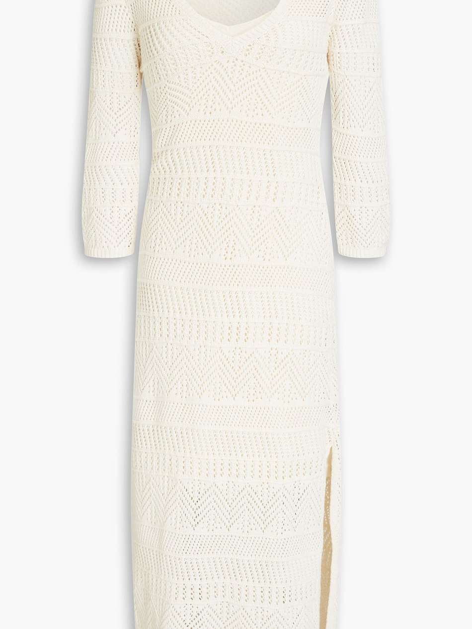 renee crochet-knit cotton-blend midi dress