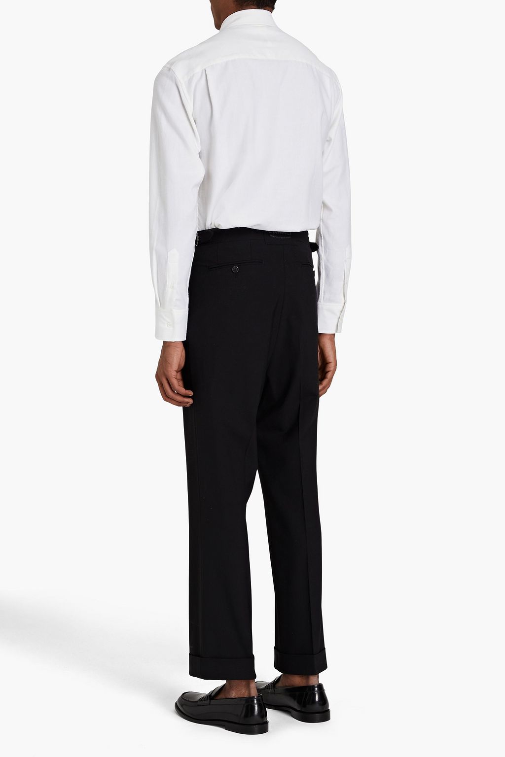 DUNHILL Cotton and cashmere-blend twill shirt