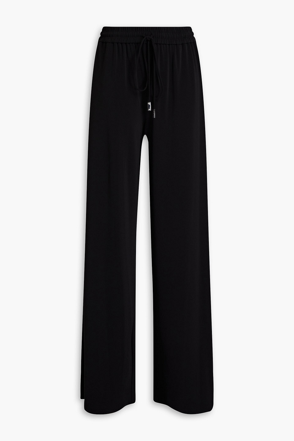 Halston Katelyn Jersey Wide-leg Trousers In Black