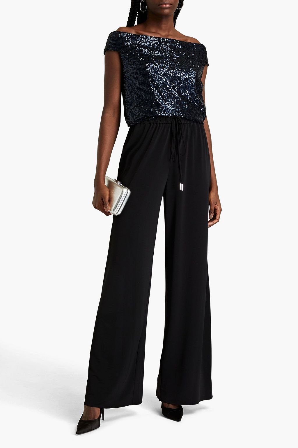 HALSTON Katelyn jersey wide-leg pants