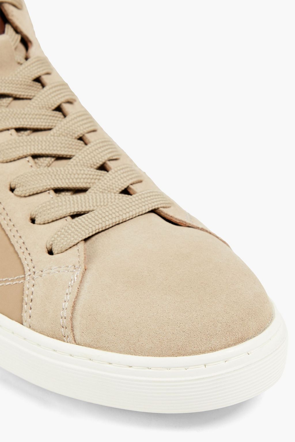 TOD'S Suede-trimmed twill high-top sneakers