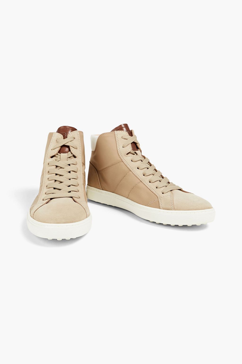 TOD'S Suede-trimmed twill high-top sneakers