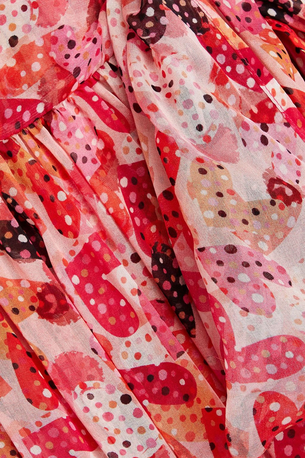 REDVALENTINO Printed silk-voile midi wrap dress