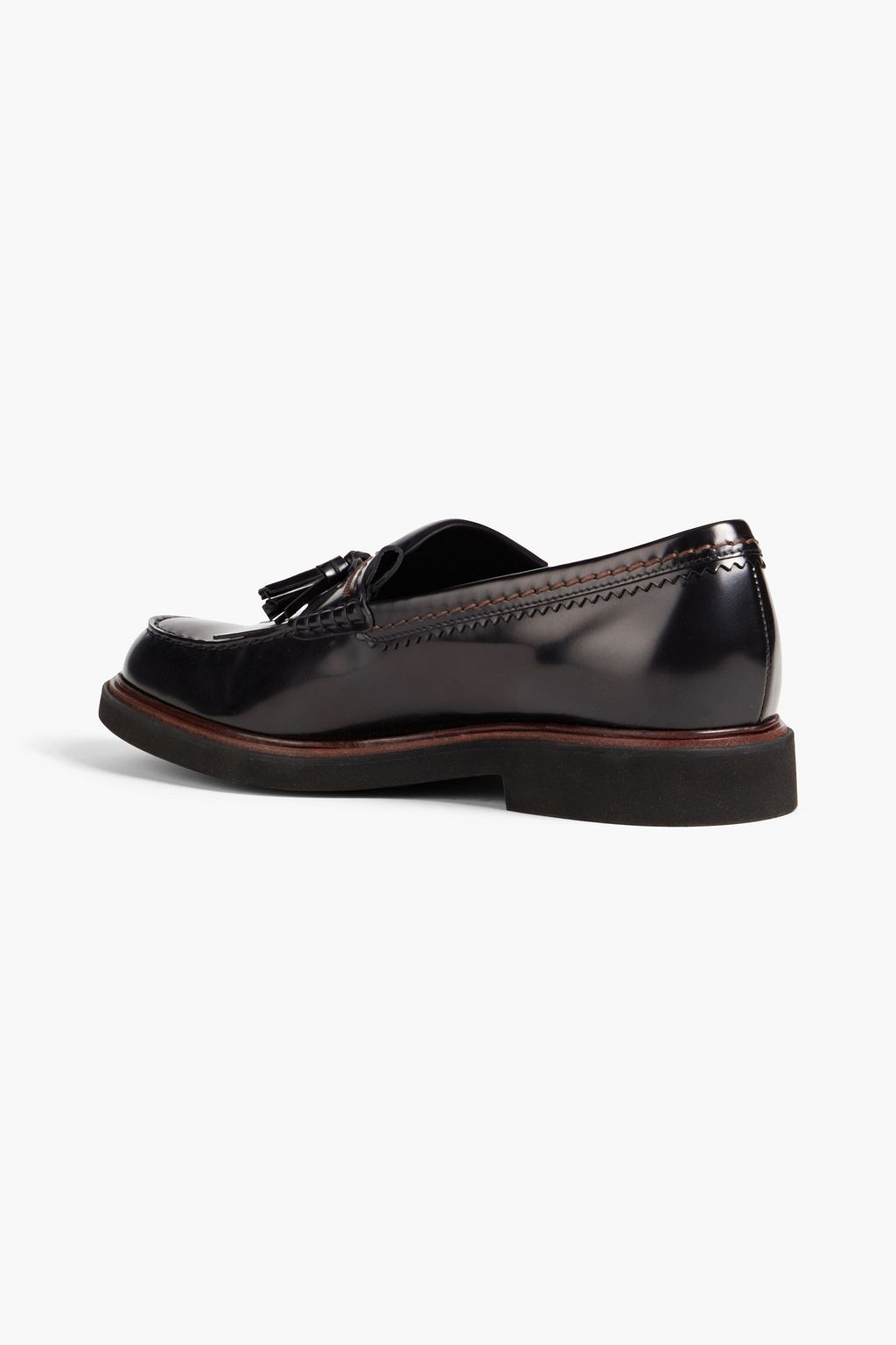 TOD'S Tasseled glossed-leather loafers