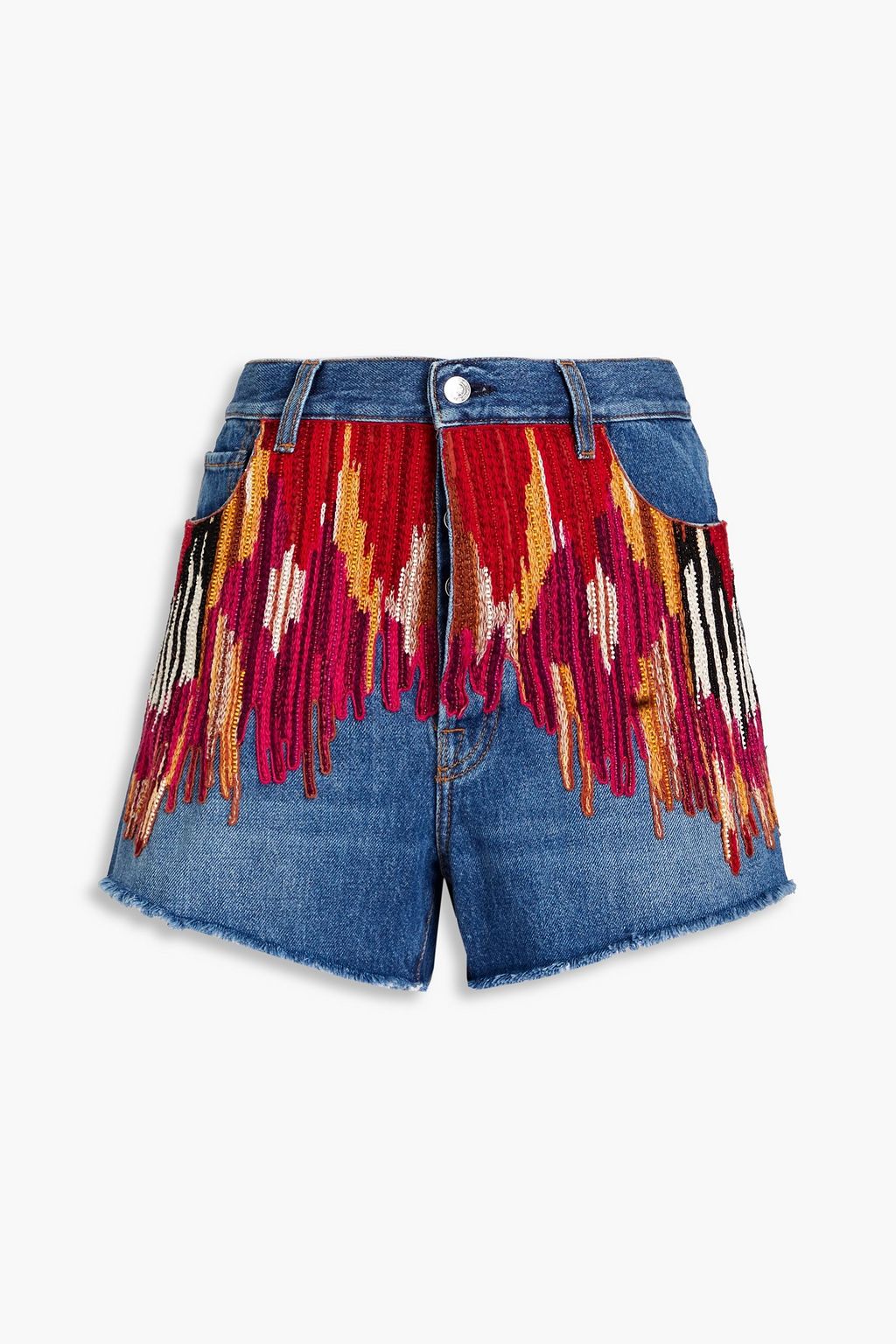 embellished denim shorts