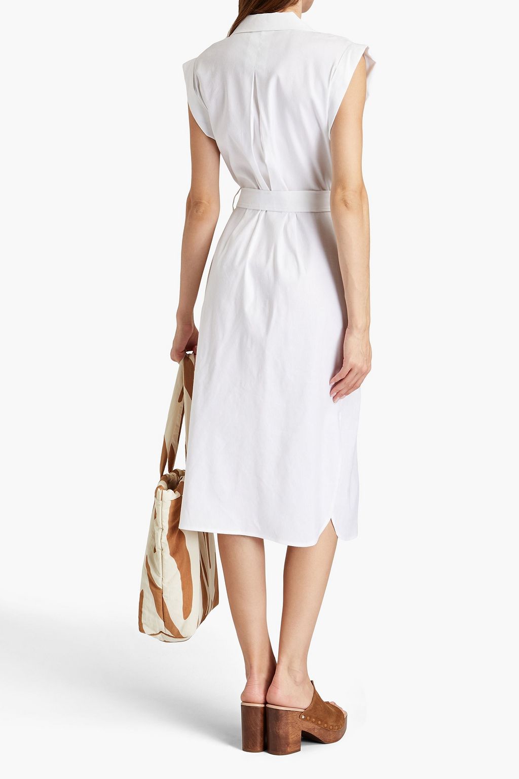 RAG & BONE Helena Hemdkleid aus einer Leinenmischung in Midilänge mit Gürtel
