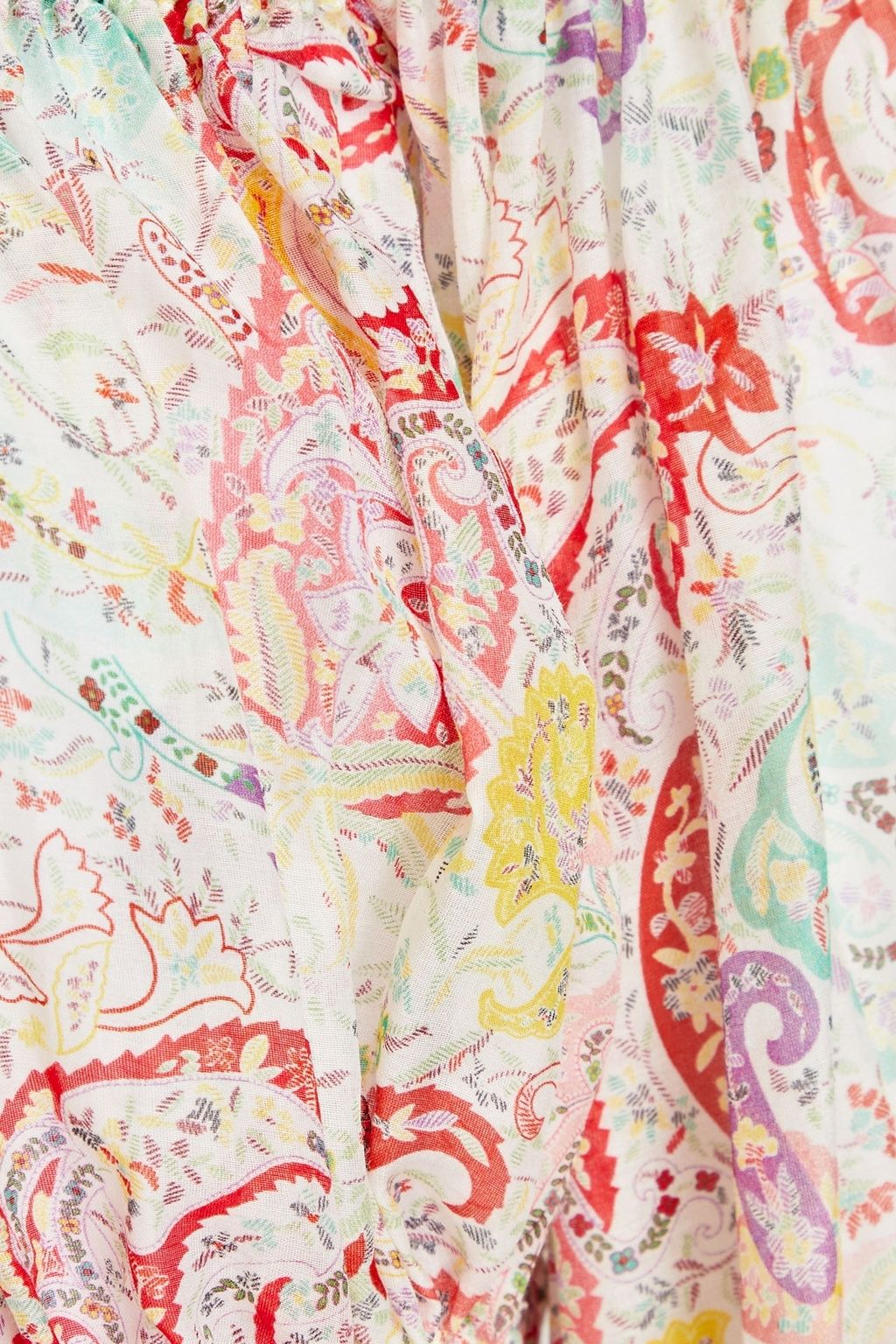 ETRO تنورة طويلة من الفوال المصنوع من مزيج الحرير والقطن مزينة بطبعات بيزلي