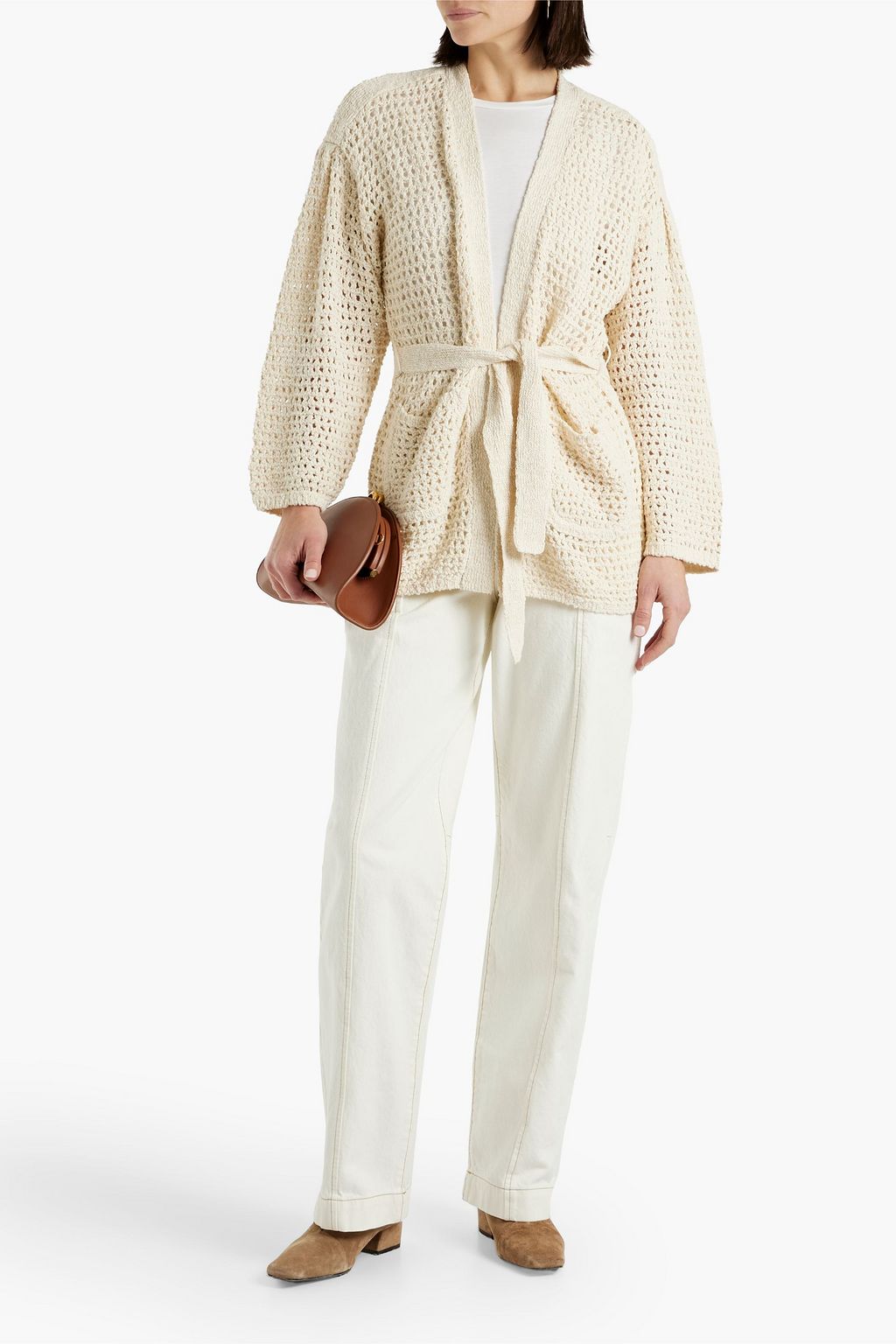 JOIE Soledad crocheted cotton cardigan