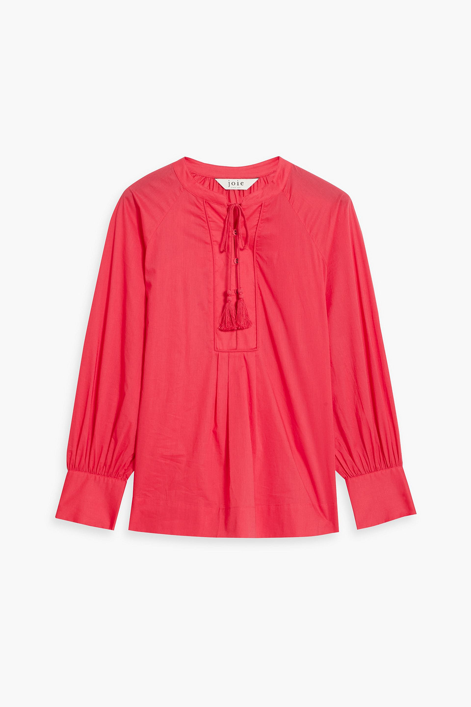 Joie Dracha Gathered Cotton-broadcloth Top In Pink