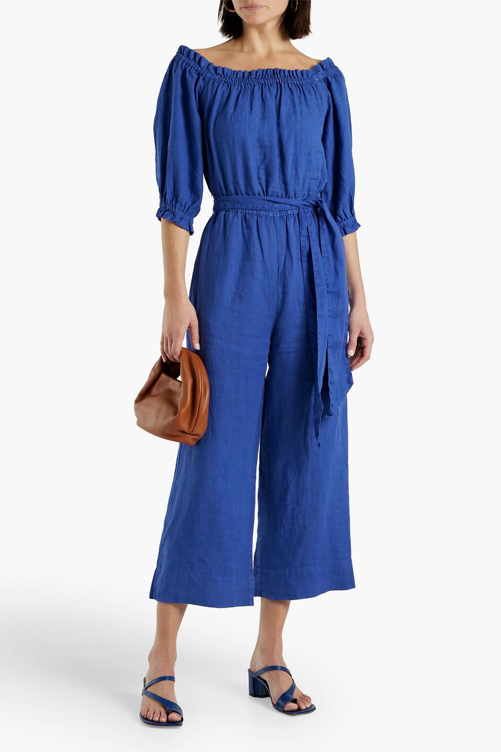 JOIE Josepha cropped linen wide-leg jumpsuit