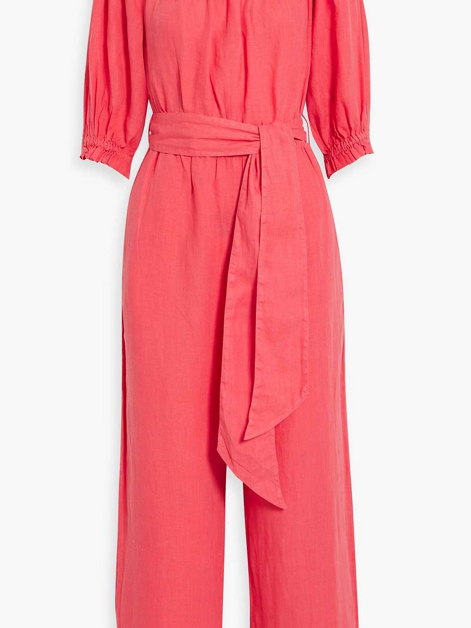 josepha cropped linen wide-leg jumpsuit