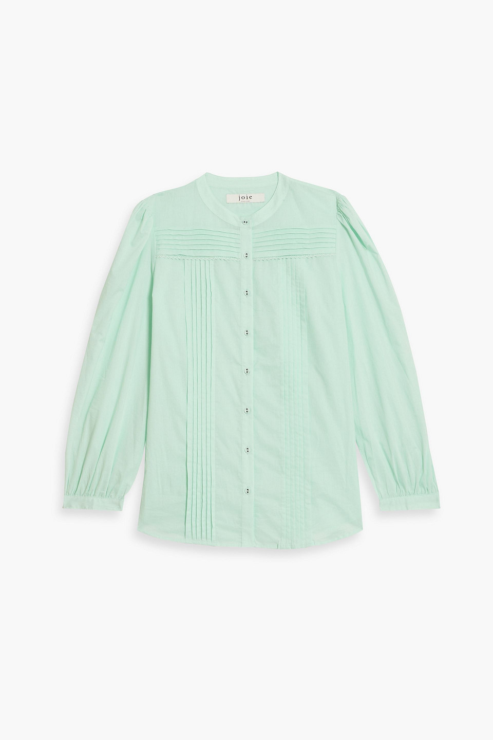 Joie Vesta Pintucked Cotton-voile Blouse In Mint