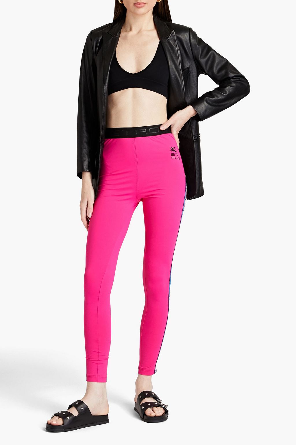 ETRO Neon stretch-jersey leggings