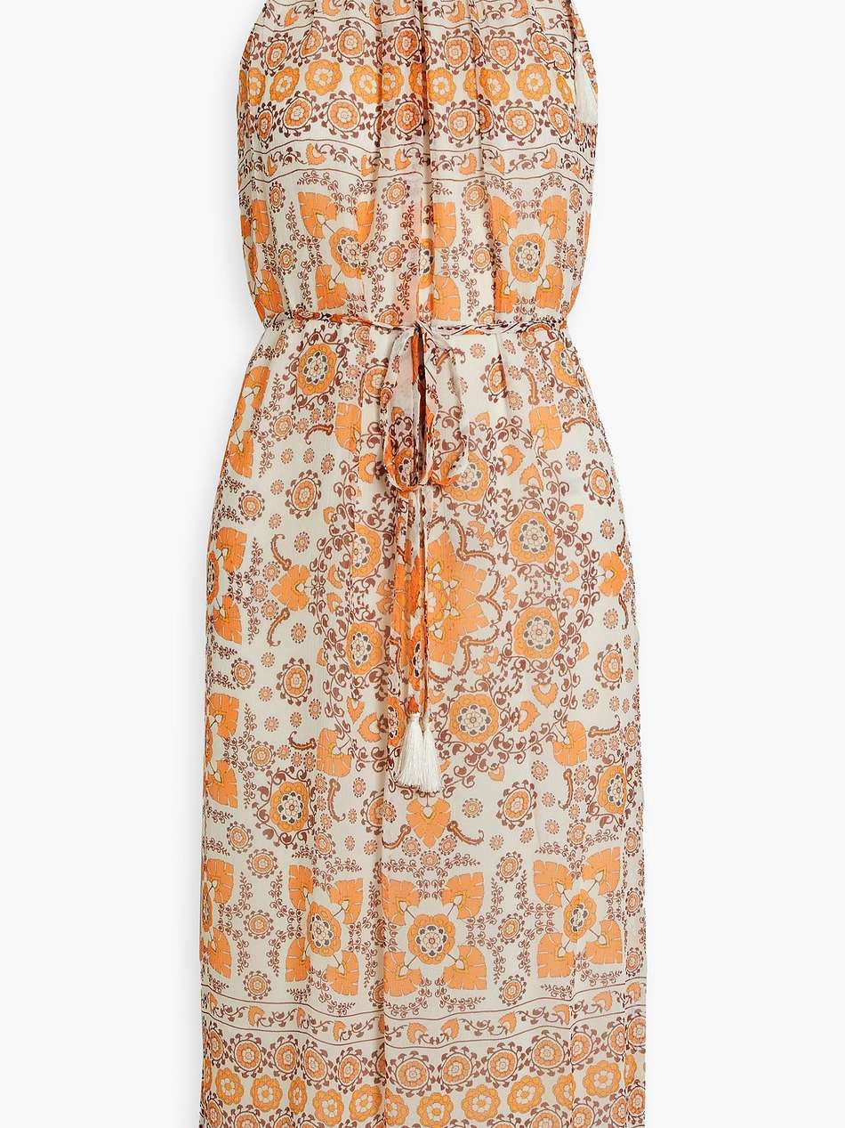 marietta printed silk-georgette midi dress