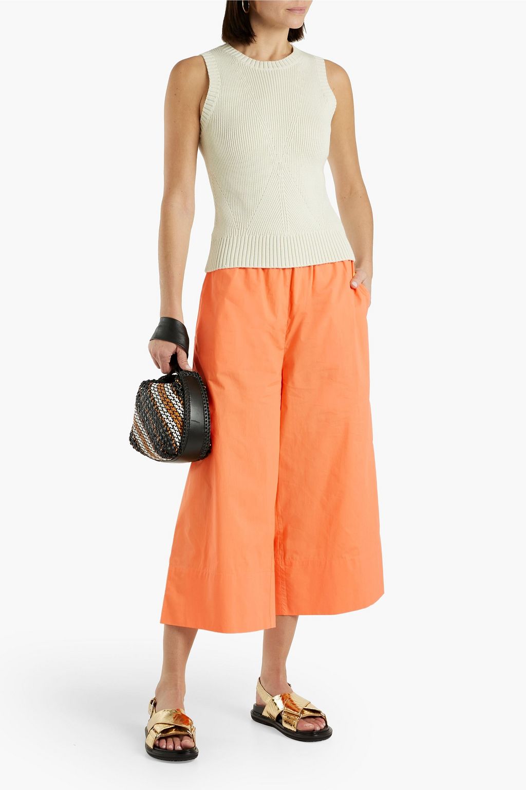 JOIE Hollis cotton-poplin culottes