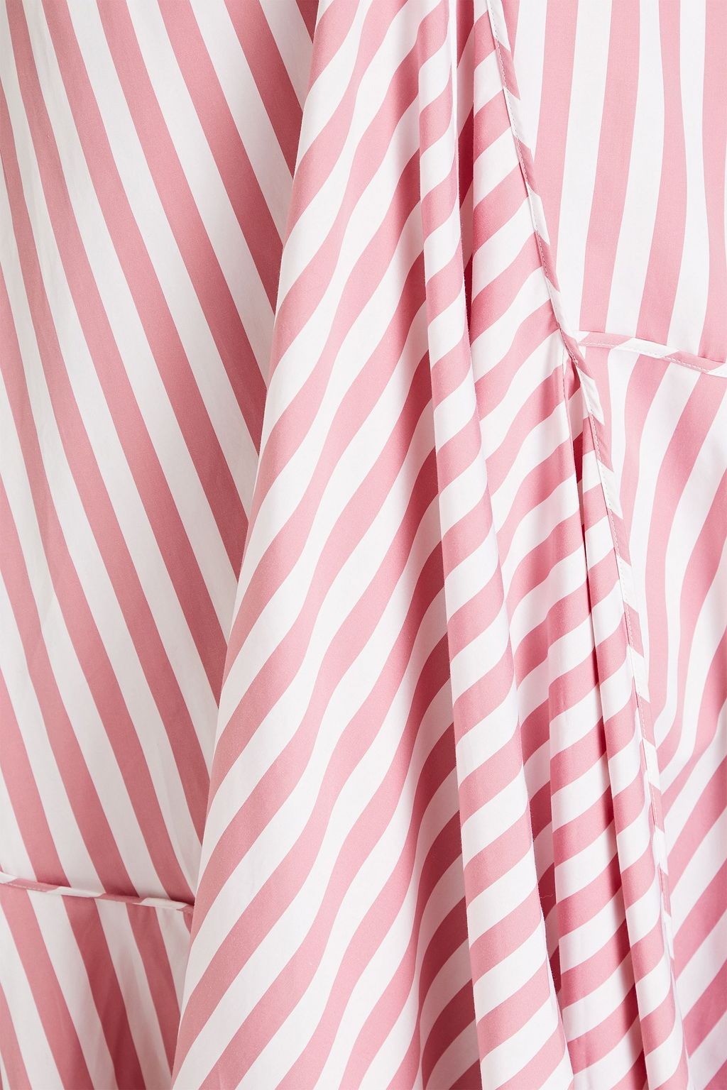 JIL SANDER Gathered striped cotton-poplin maxi dress