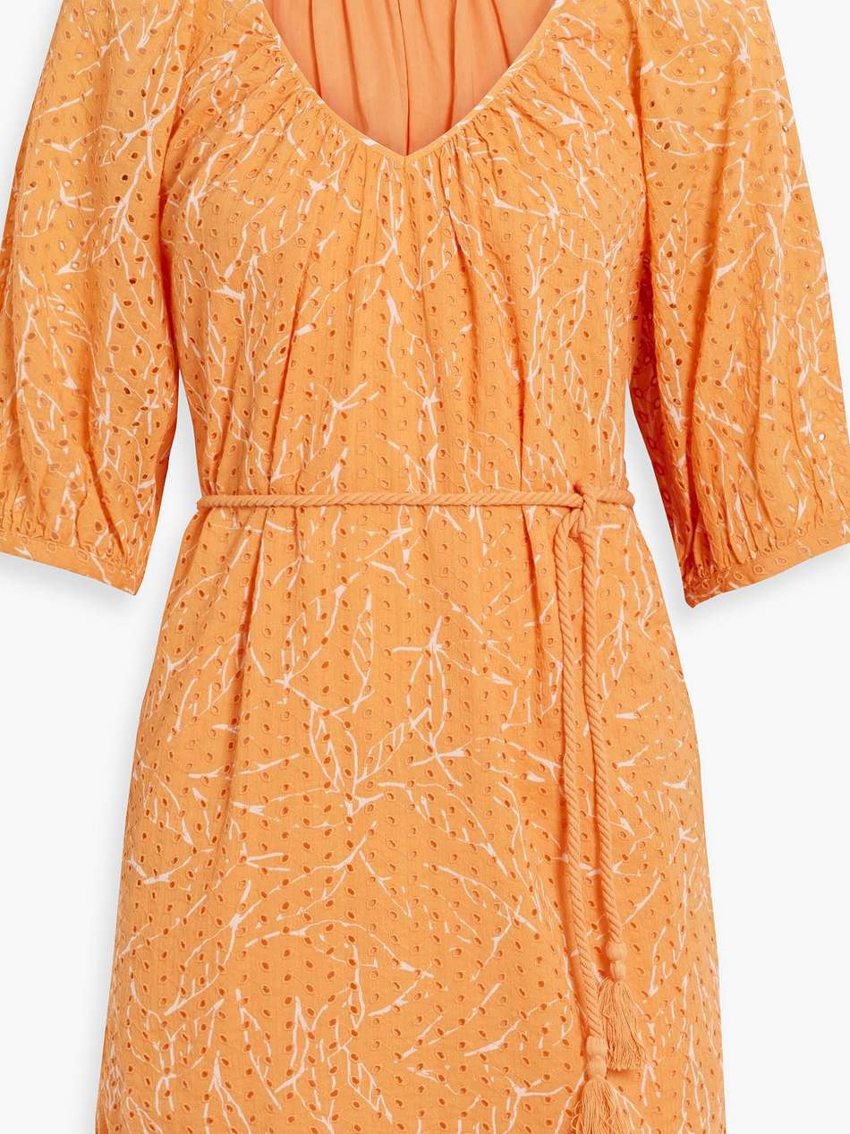 tillman printed broderie anglaise cotton mini dress