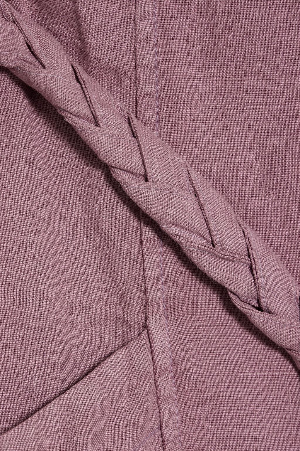 JOIE Colin pintucked linen playsuit