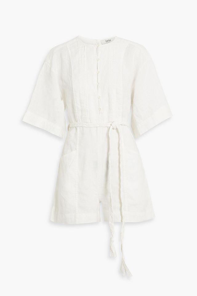 Colin pintucked linen playsuit