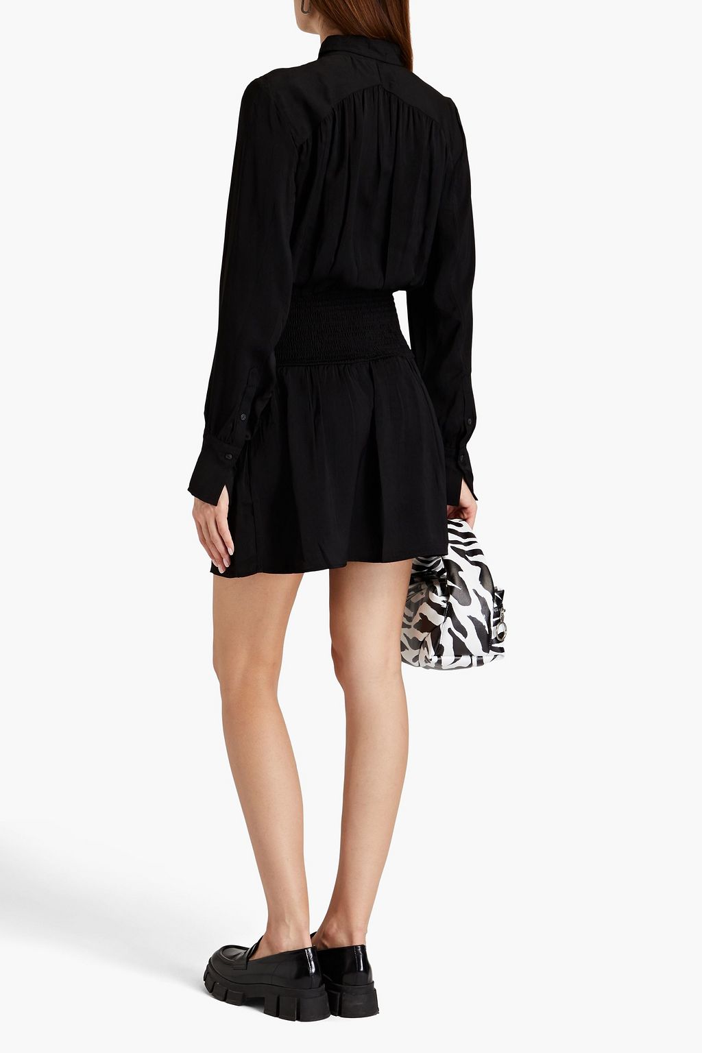 RAG & BONE Bailey Hemdkleid in Minilänge aus Crêpe mit Raffung