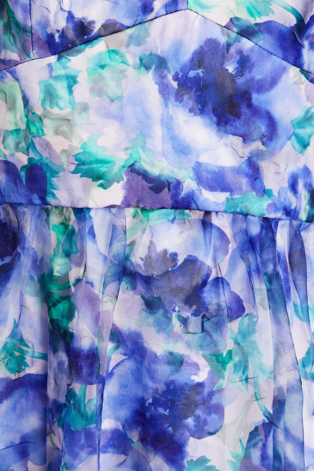 THEIA Off-the-shoulder floral-print crinkled organza gown