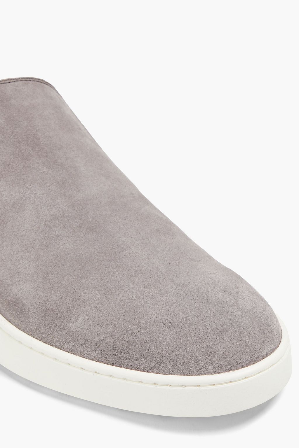 TOD'S Suede and pebbled-leather slip-on sneakers