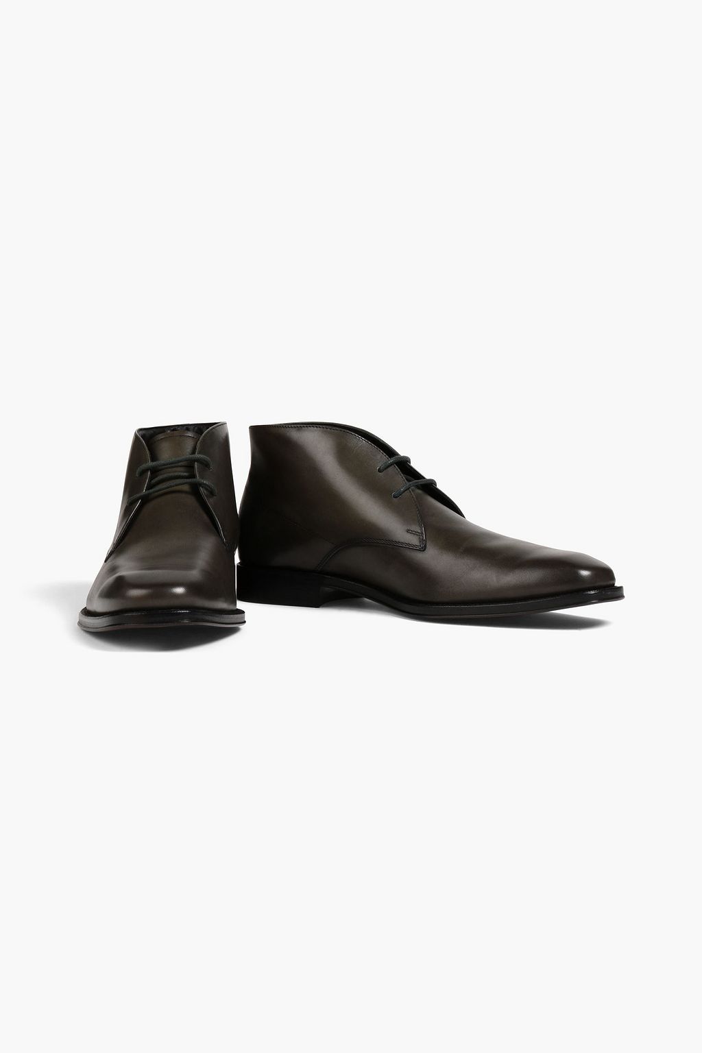 TOD'S Burnished leather chukka boots